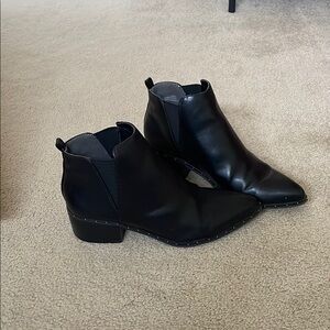 Bar III Black Ankle Booties with Elastic Panels